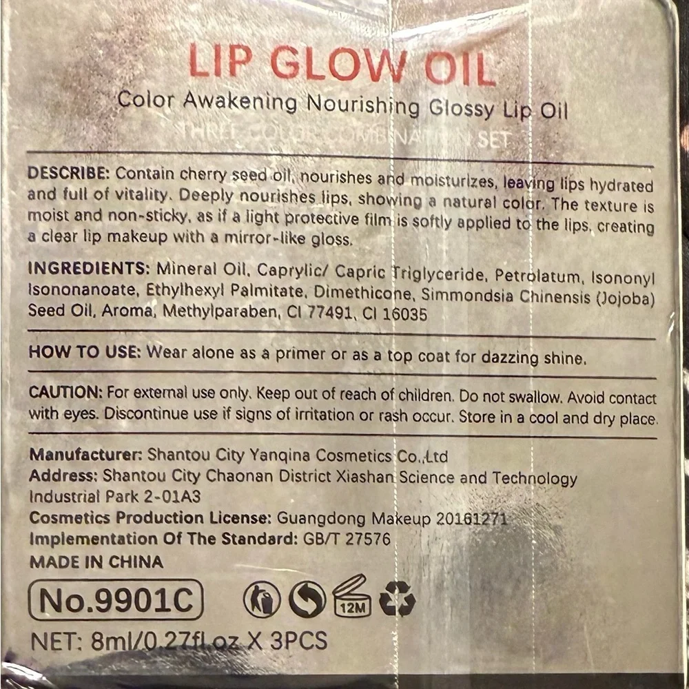 Lip Glow Oil Trio - Cherry Red, Soft Pink, Clear